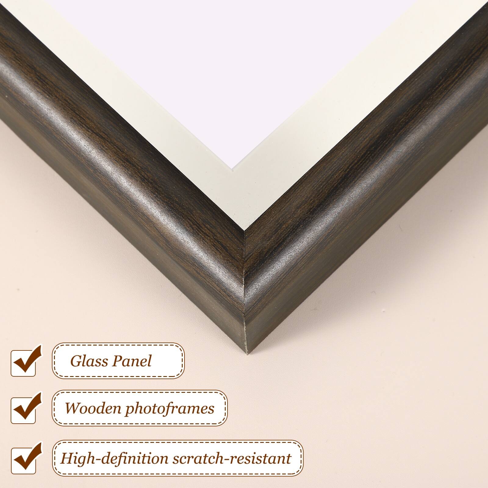 Glass Panel Wooden photoframes High-definition scratch-resistant