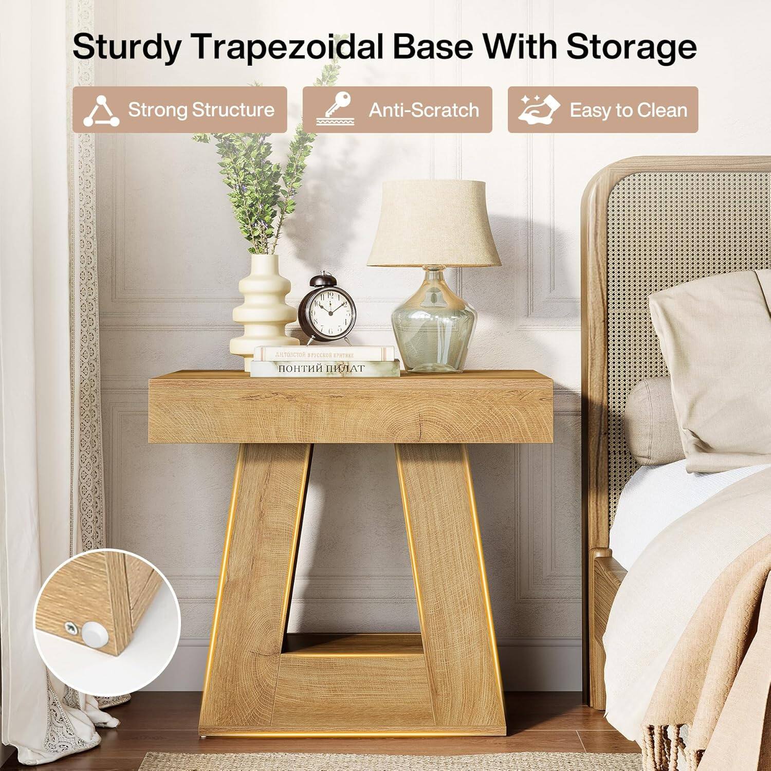 Sturdy Trapezoidal Base With Storage  
Strong Structure  
Anti-Scratch  
Easy to Clean