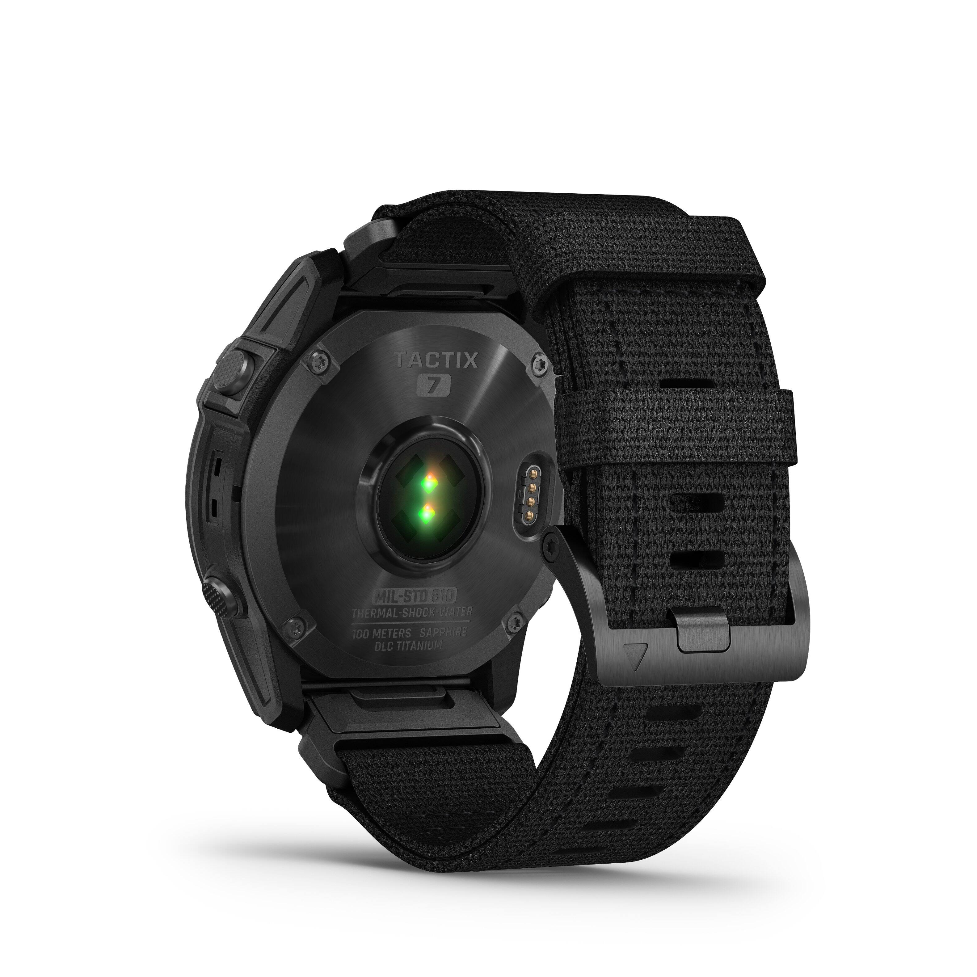 Back. Garmin - tactix 7 Pro Edition Solar-powered Tactical GPS Smartwatch 47 mm Fiber-reinforced polymer - Black.