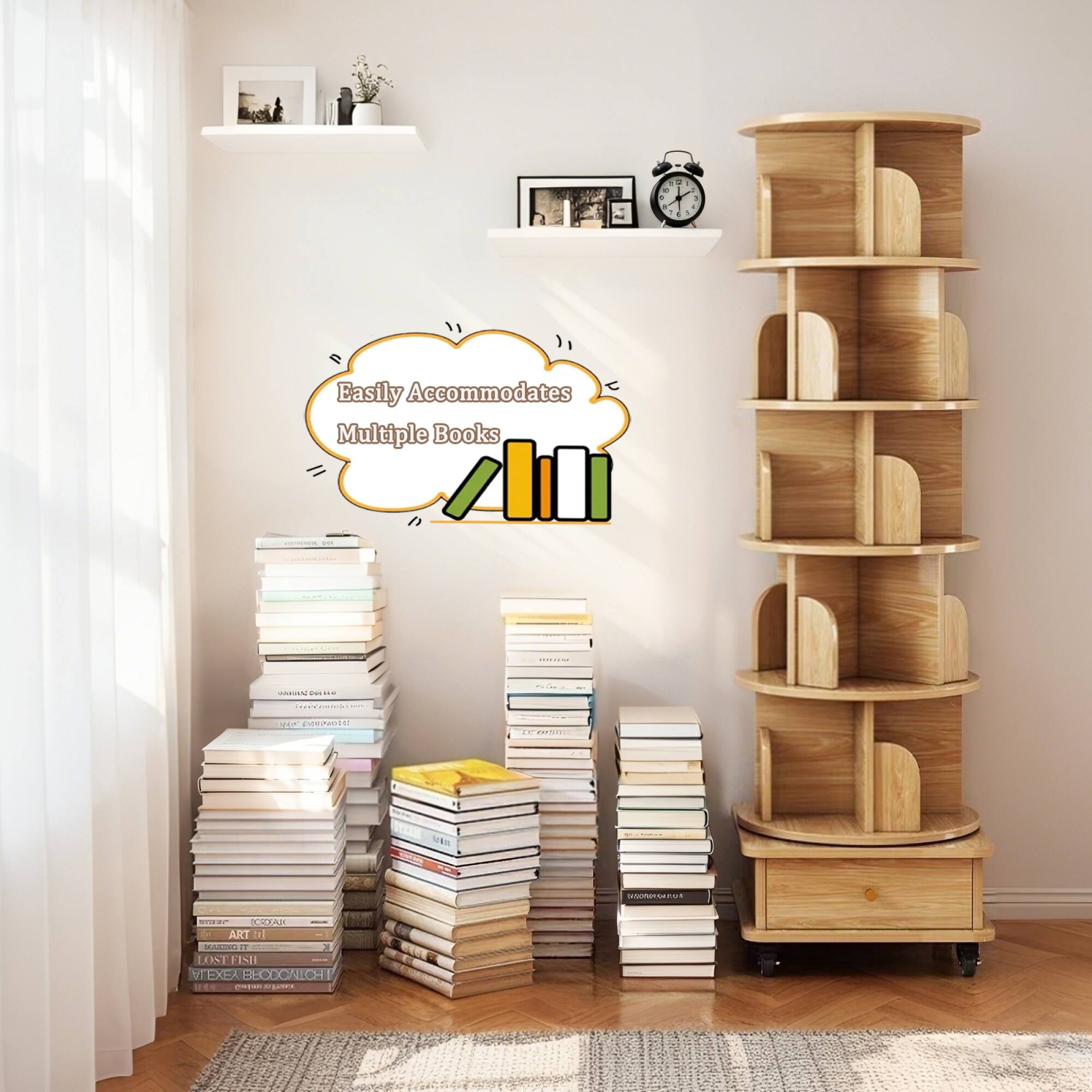 Easily Accommodates Multiple Books
