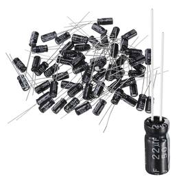 Unique Bargains - 22uF 50V 5x11mm Electrolytic Capacitor, 105C High Temp Radial Leads, for TVs/LCDs/VCD, 60pcs - Black