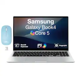 Samsung - Upgraded - Galaxy Book4 Laptop 15.6 FHD Display (Core 5 120U, 16GB, 512GB SSD, Win 11 Pro) w/Dockztorm Wireless Mouse - Silver