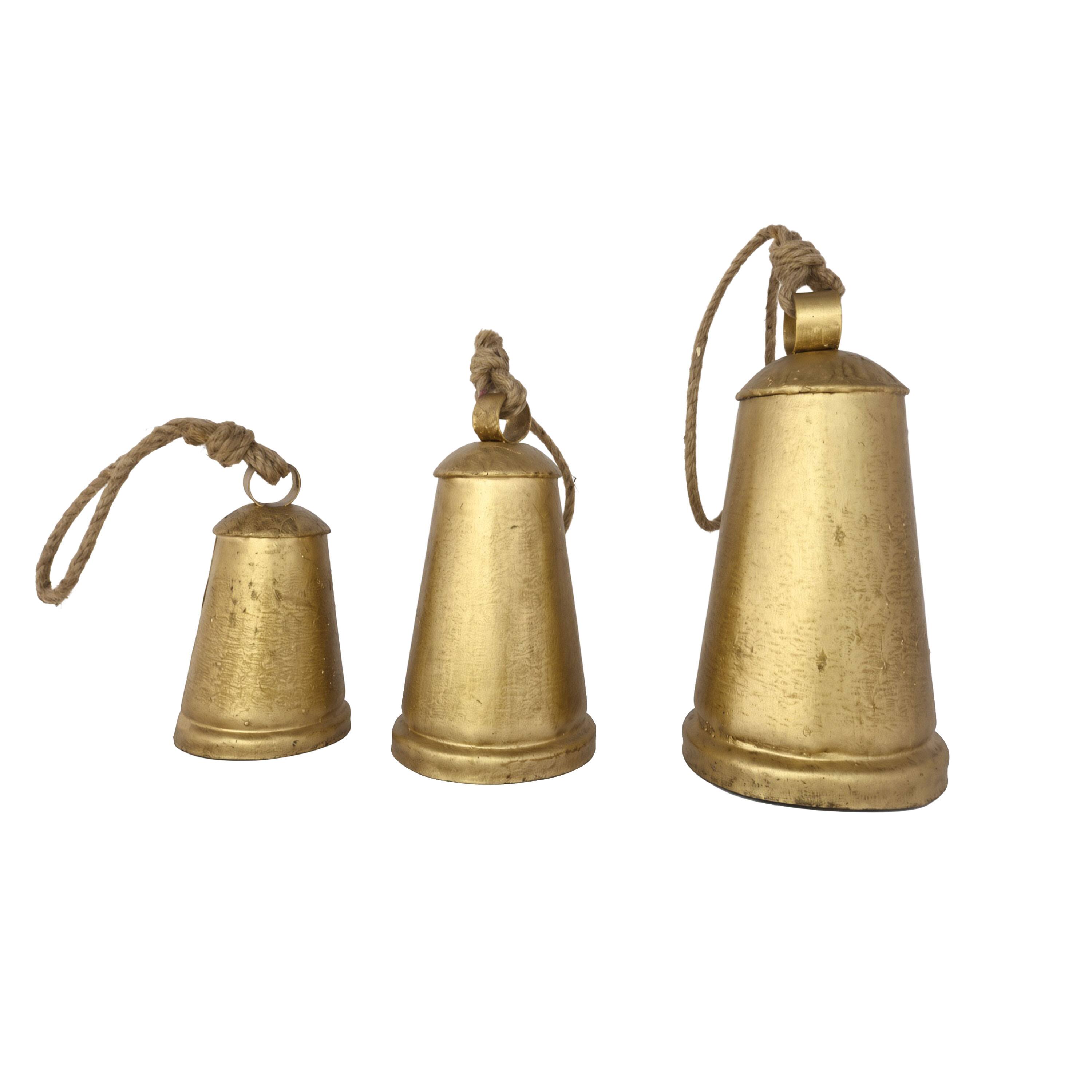 Manhattan Lane Loma Set of 3 Wall Hanging Bells, Natural Jute Rope ...