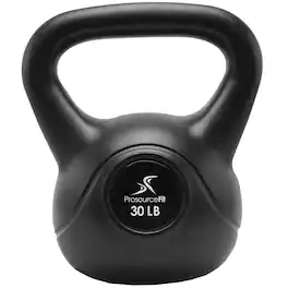 ProsourceFit - Vinyl Kettlebell, 30 lbs - Black