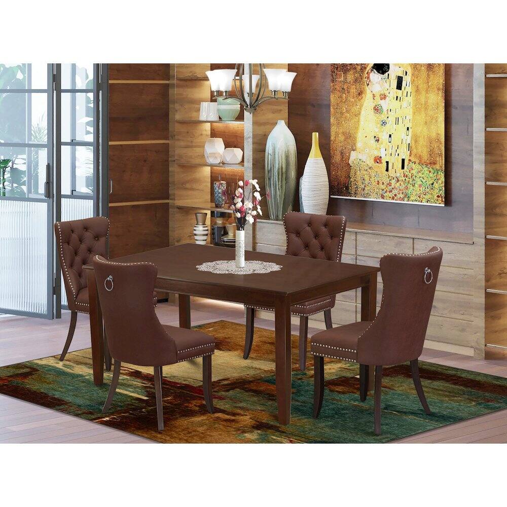 Alt View 7. East West Furniture - 5 Piece Kitchen Table & Chairs Set - Red.