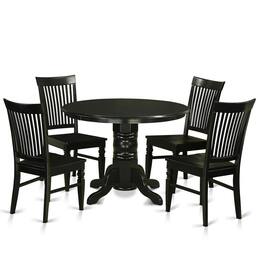 East West Furniture - 5 Pc small Kitchen Table set - Kitchen Table and 4 dinette Chairs - Black