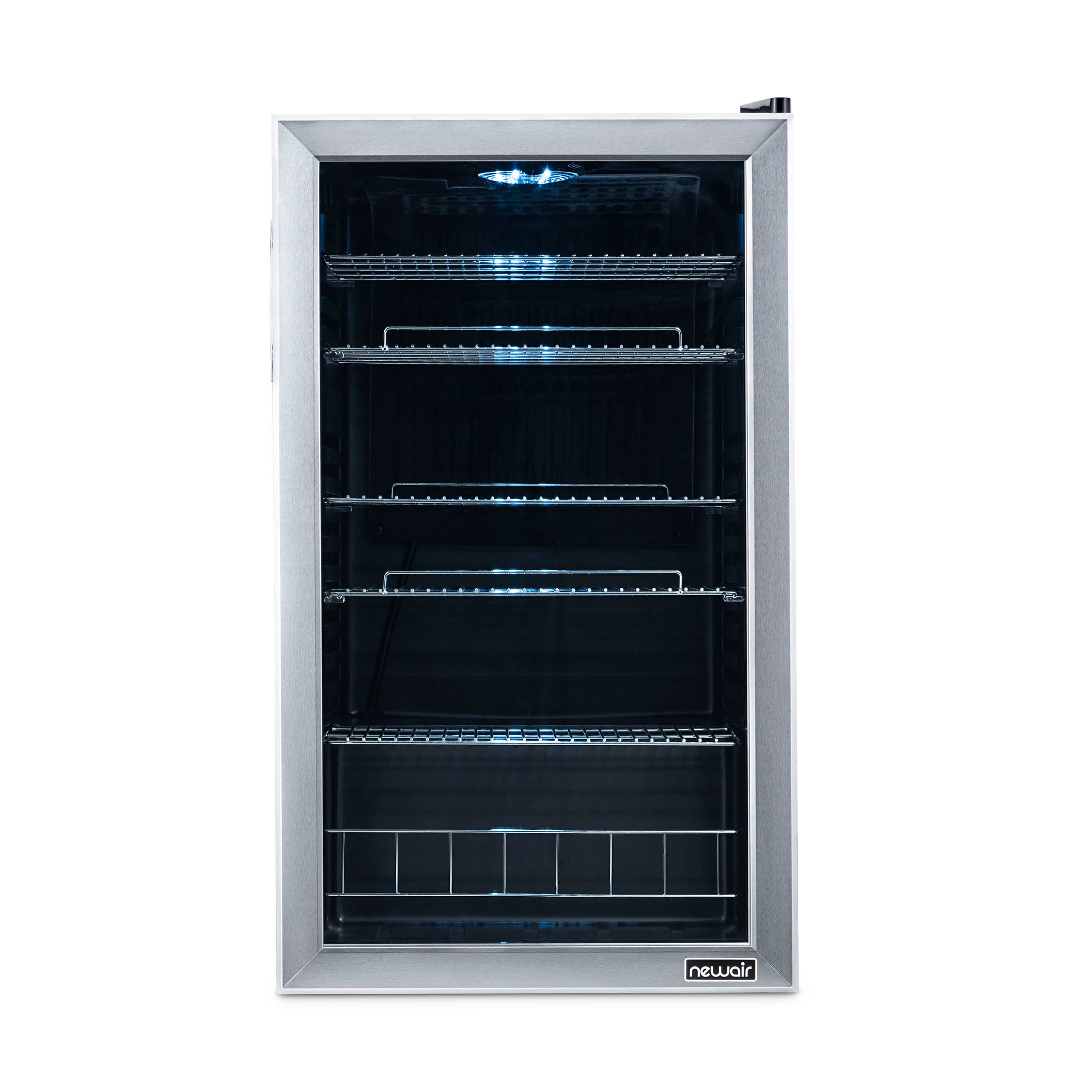 Alt View 14. NewAir - 126-Can Free Standing Beverage Cooler with Adjustable Shelves - Stainless Steel.