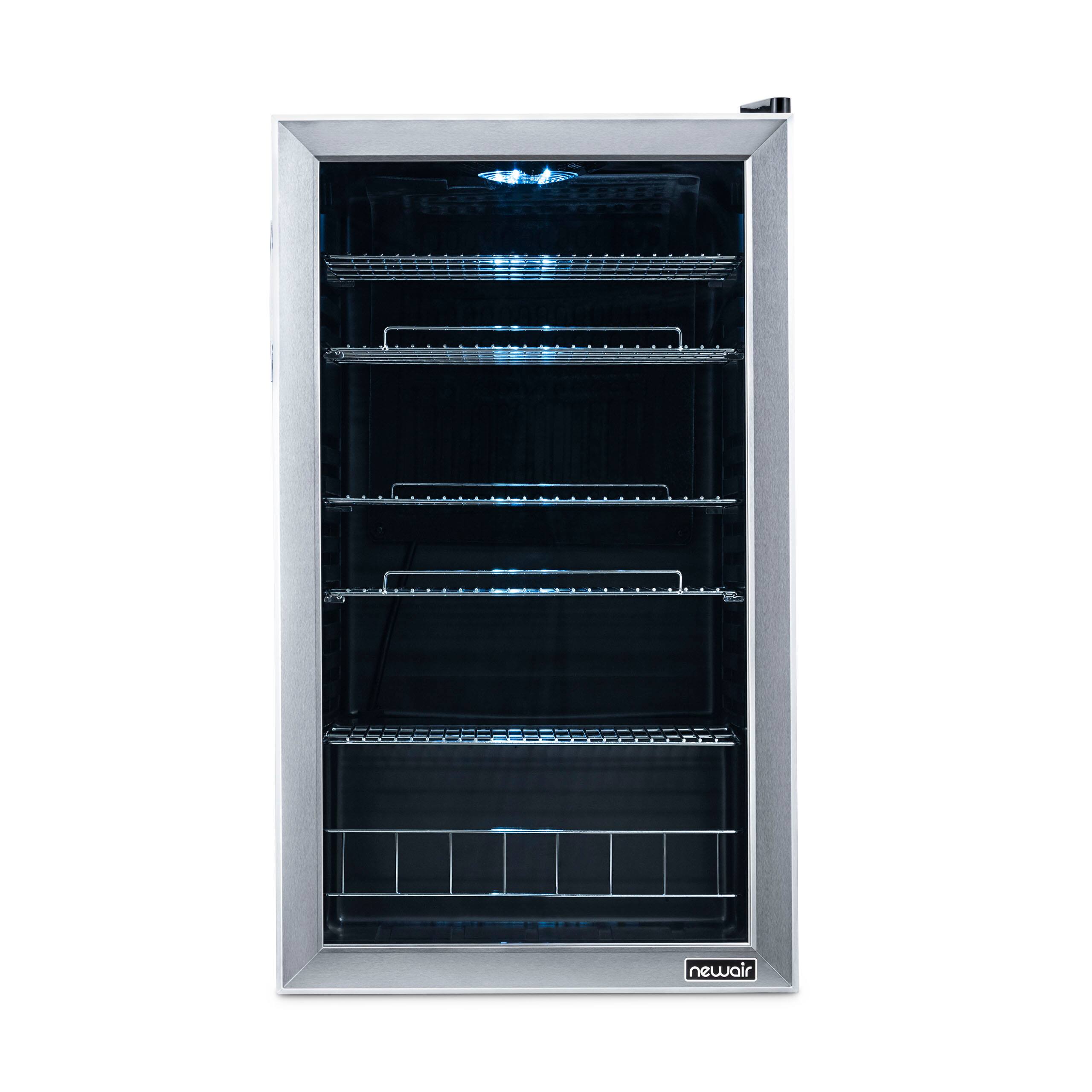 Alt View 14. NewAir - 126-Can Free Standing Beverage Cooler with Adjustable Shelves - Stainless Steel.