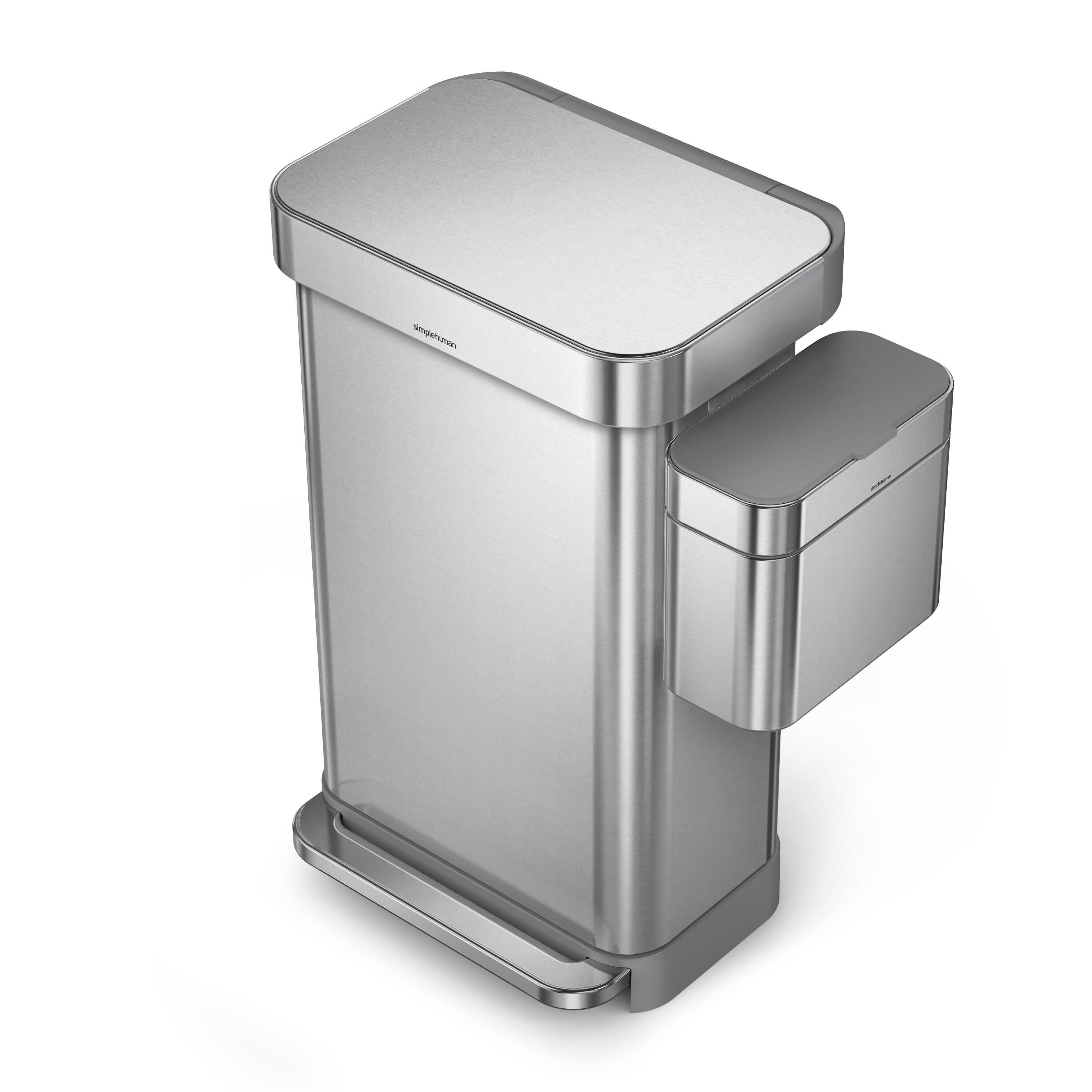 Alt View 5. simplehuman - 4L compost caddy, brushed stainless steel - Brushed.