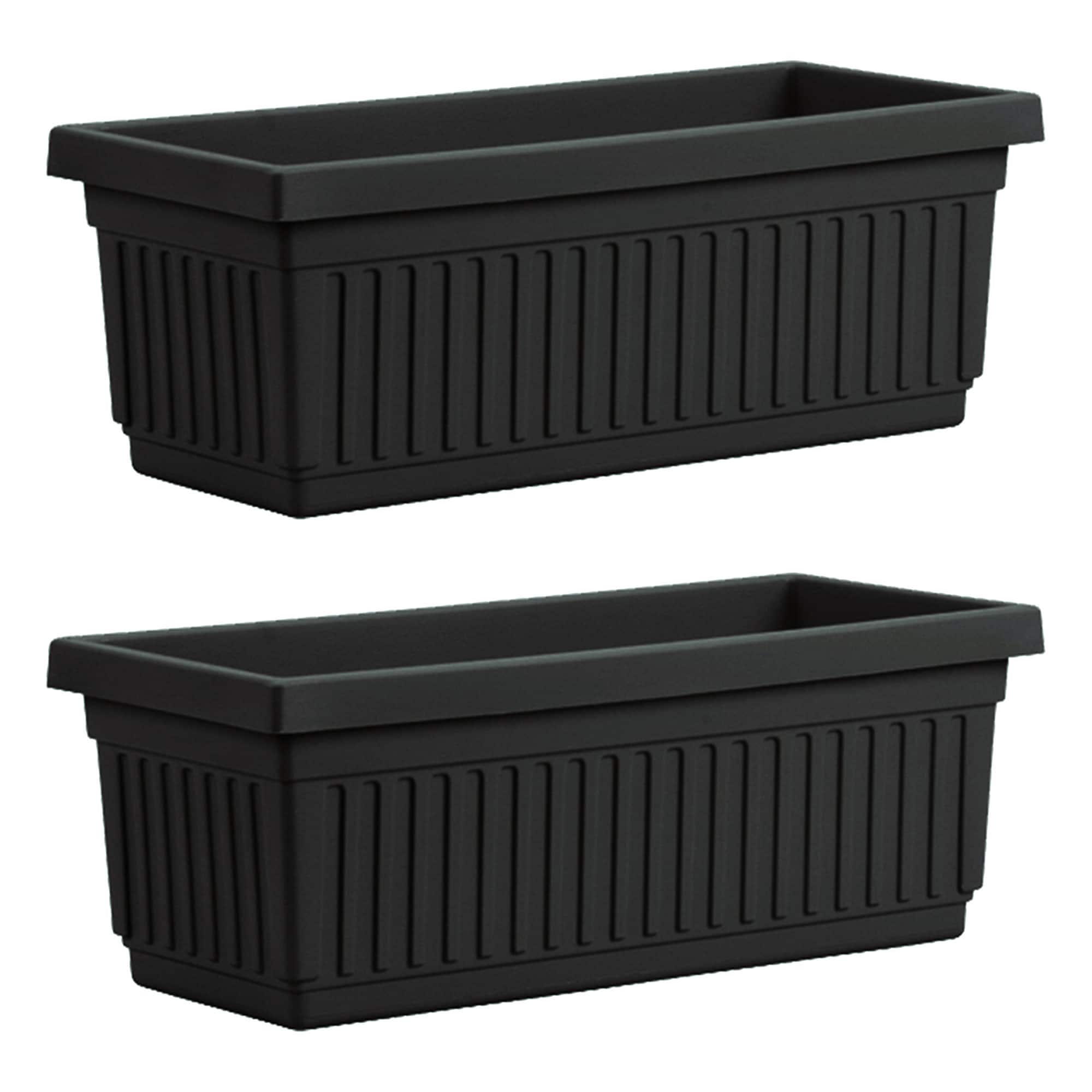 The HC Companies - HC Companies 30 Inch Fluted Plastic Venetian Garden Flower Window Box (2 Pack) - Black price history on PriceWatchPro