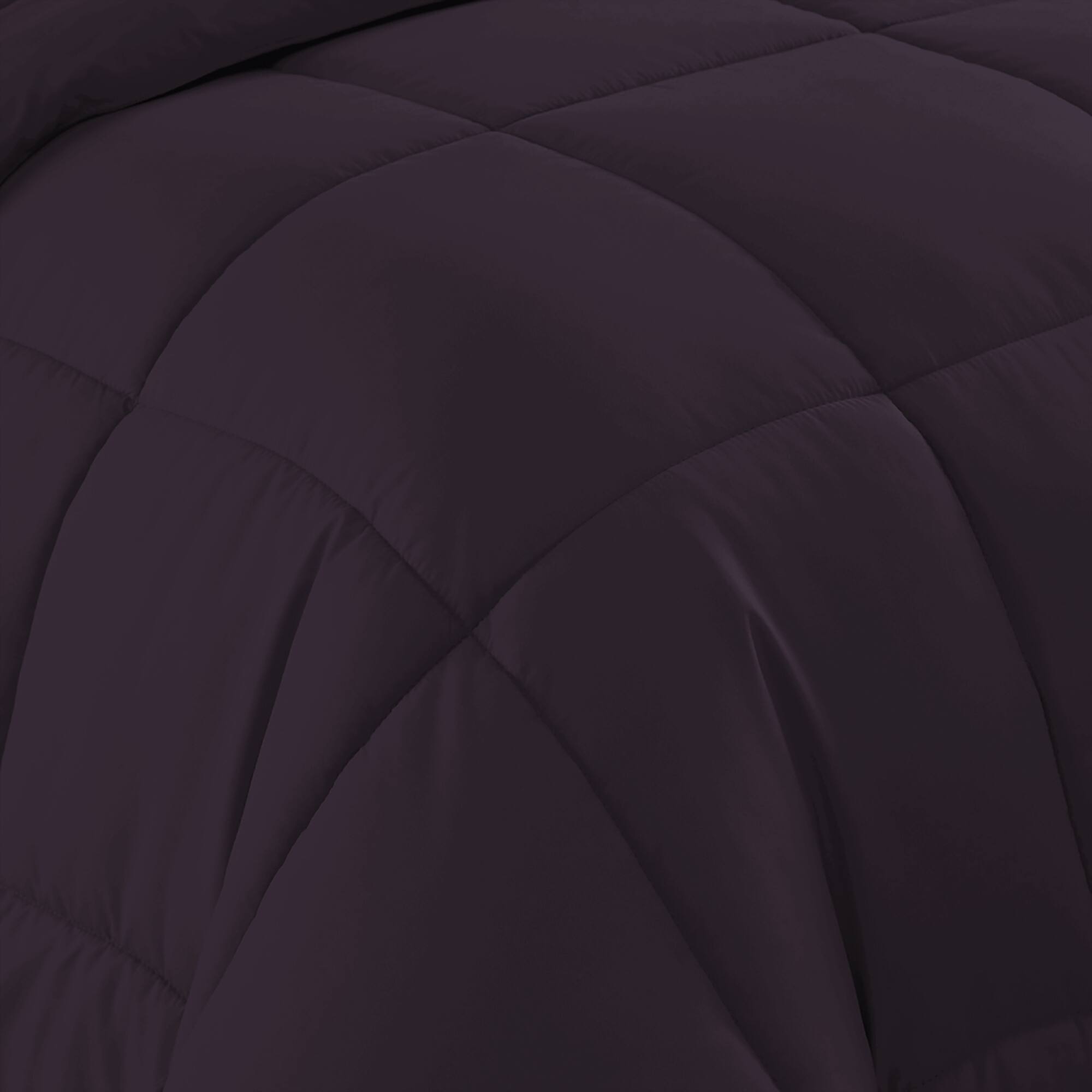 Angle. Sweet Home Collection - Down Alternative Reversible All Season Solid Comforter, Twin - Purple.