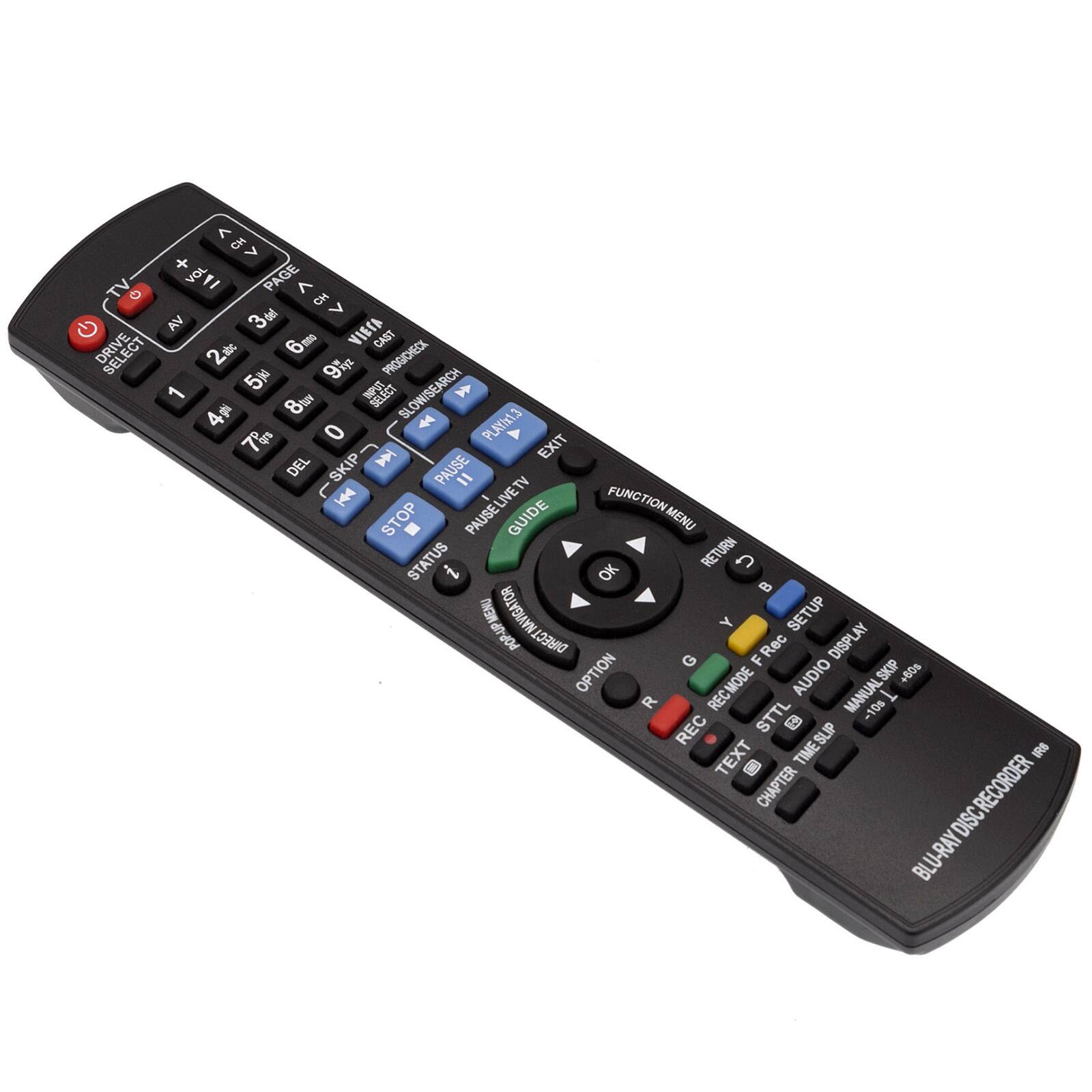 TV G DRIVE SELECT < > + VOL "/ PAGE < HD 3m V AV VIDEA e 6m - CAST 2 97 EF ROGICHECK 1 5 T SLOWSEARCH M 8h SELECT 4 PLAYET 3 7i g 0 J EXIT DEL SKIP PAUSE 11 L FUNC PAUSELIVETV TION STOP GUIDE MENU STATUS RETURN U OK POP-UPMENU MENU UP NAVIGATOR IN Y SETUP POP DIRECT FRec DISPLAY G F OPTION AUDIO SKIP +50s R RECMODE MANUAL -10s T REC STTL TEXT a TIMESLIP IRS CHAPTER RECORDER DISC BLU-RAY