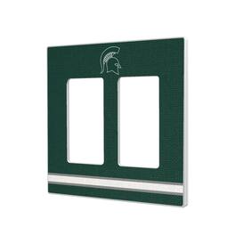 Keyscaper - Michigan State Spartans Stripe Design Double Rocker Light Switch Plate - Multicolor
