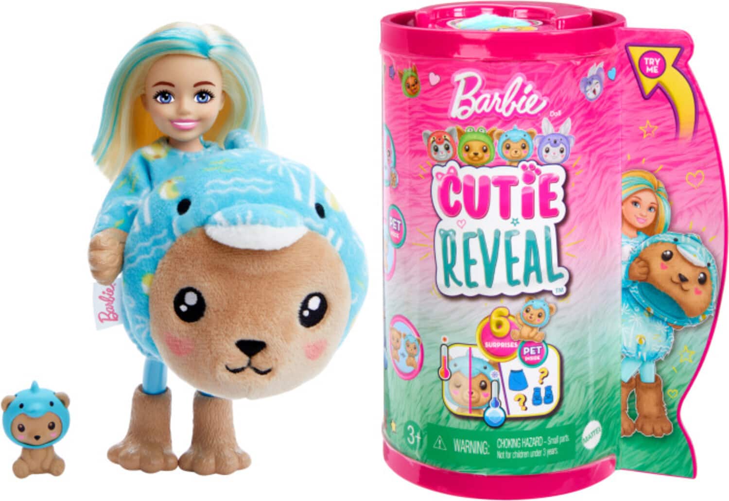 Mattel - Barbie Cutie Reveal Costume Series Chelsea with Teddy as Dolphin - COLLECTABLES - Multicolor