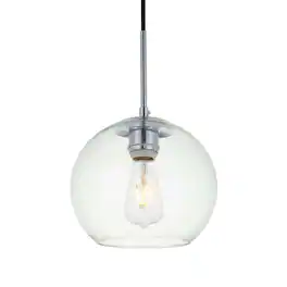 Living District - Baxter 1 Light Chrome Pendant With Clear Glass - Chrome And Clear