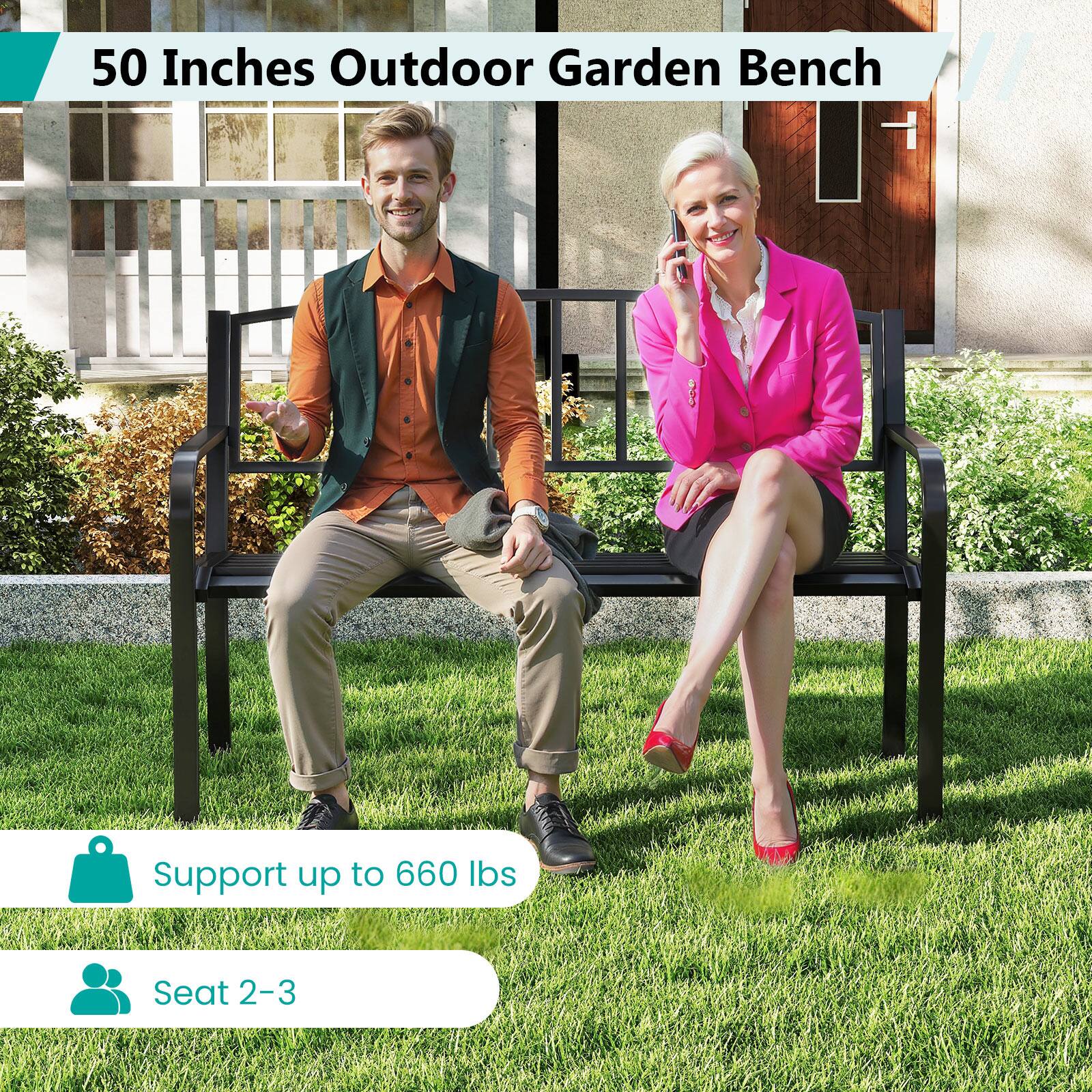 50 Inches Outdoor Garden Bench
Support up to 660 lbs
Seat 2-3