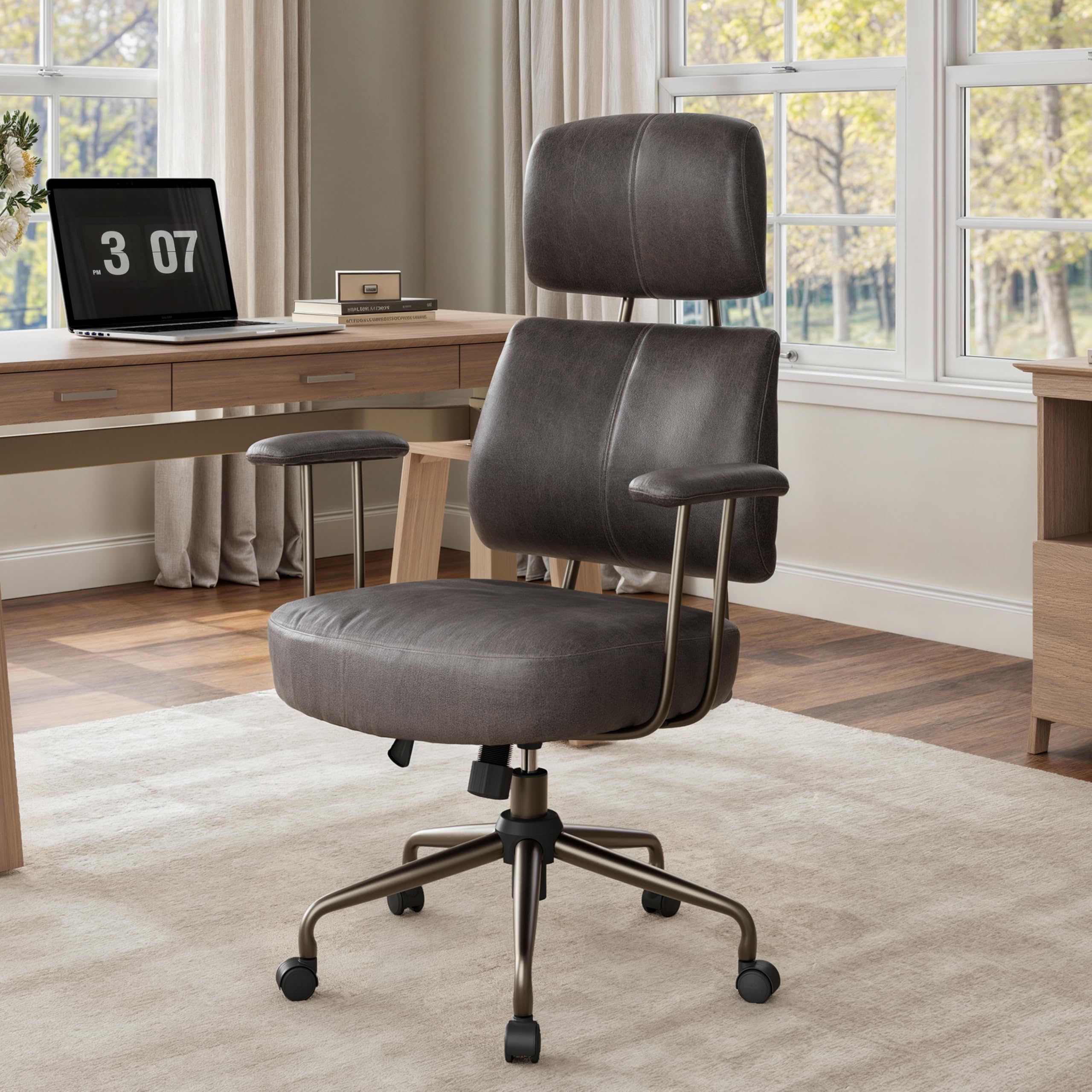 Alt View 5. Eureka Ergonomic - Mid Century Modern Office Chair High Back - Grey.