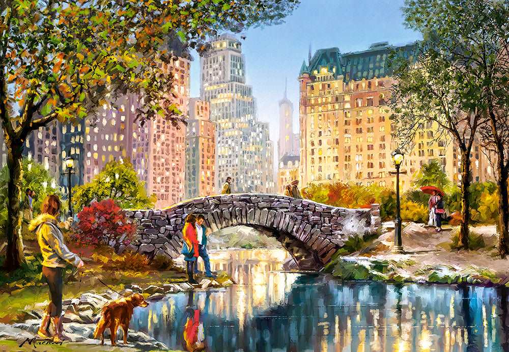 Angle. Castorland - CASTORLAND 1000 Piece Jigsaw Puzzle, Evening Walk Through Central Park, Manhattan Puzzle, New York, USA,  C-104376-2 - Red.