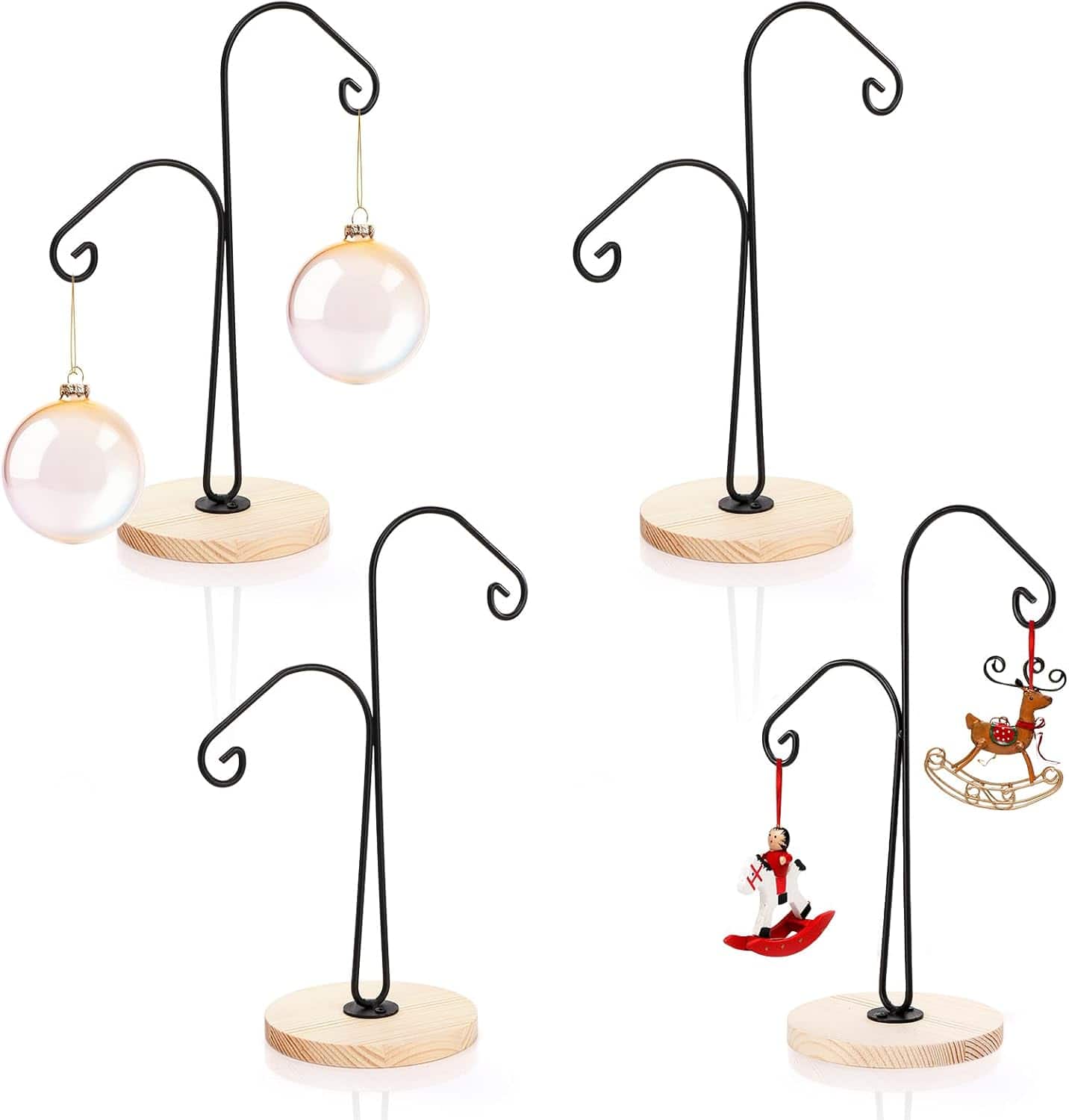PARKER SLATER - 4-Pack 2-Arm Ornament & Terrarium Display Stands - Black