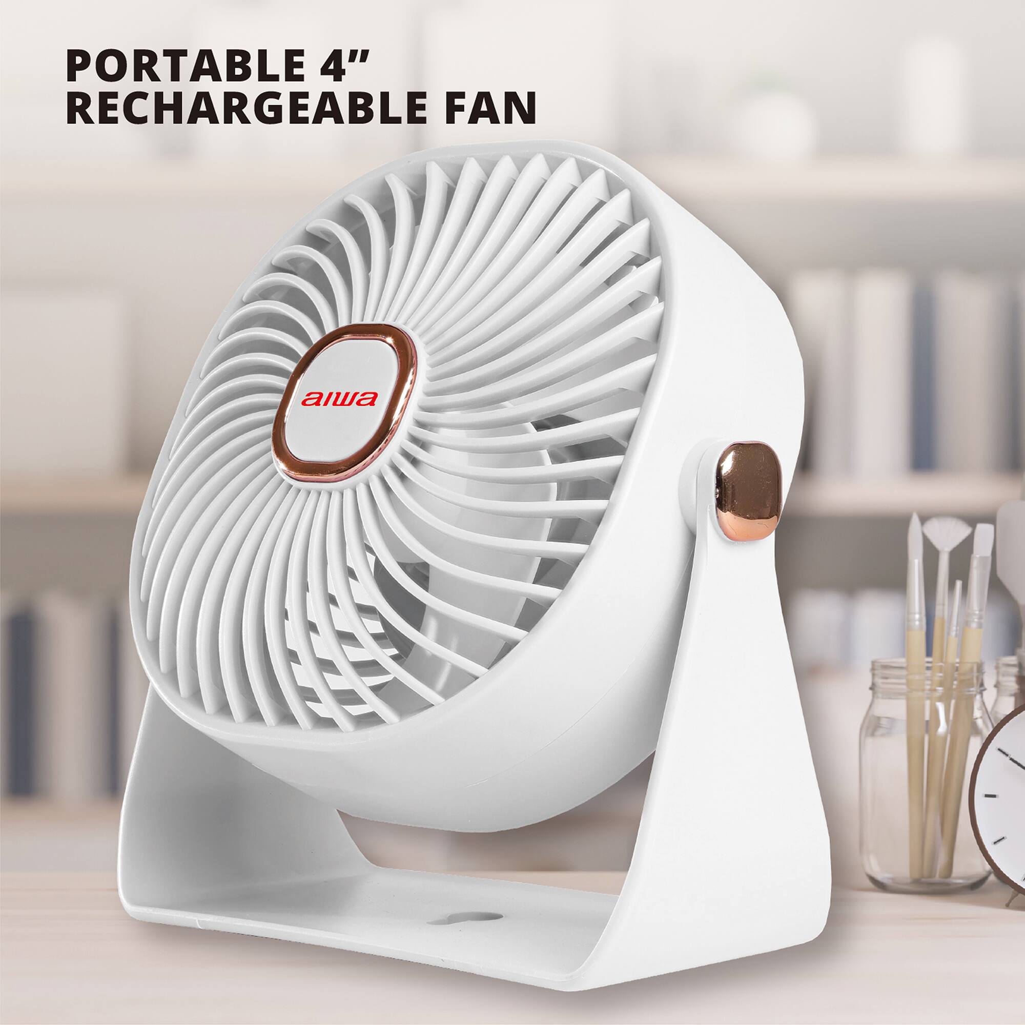PORTABLE 4" RECHARGEABLE FAN

aiwa