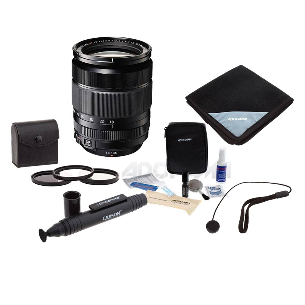Bundle - Fujifilm - XF 18-135mm f/3.5-5.6 R LM OIS WR Lens with Free Accessories Kit