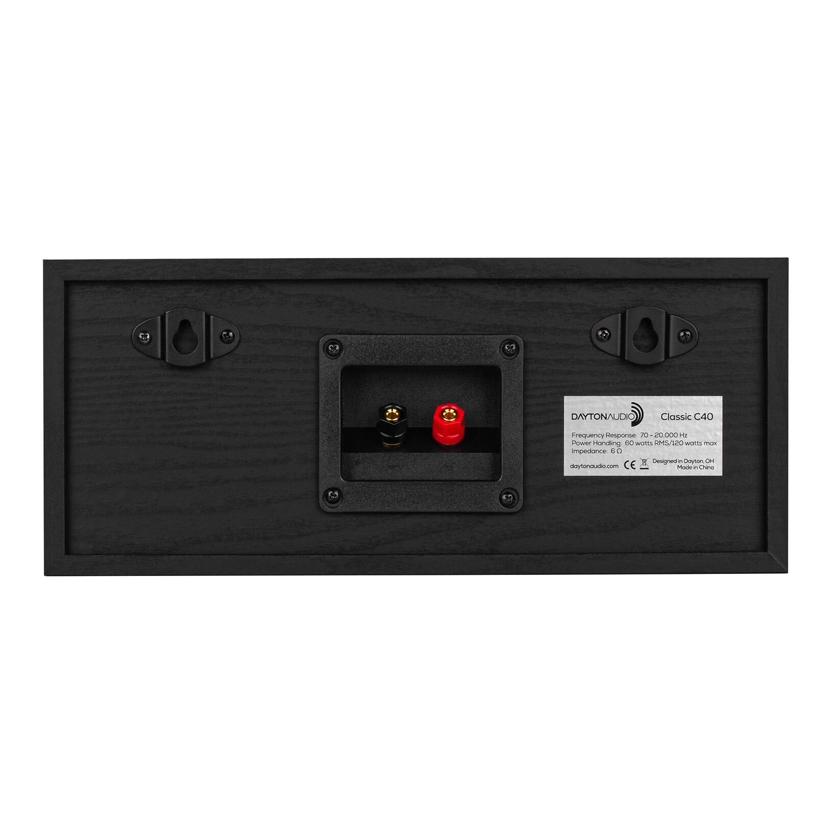 DAYTONAUDIO Classic C40  
Frequency Response: 70 - 2000 Hz  
Power Handling: 60 watts RMS / 120 watts max  
Impedance: 6 Ω  
Designed in Dayton, OH  
daytonaudio.com  
CEX Mode  
Made in China