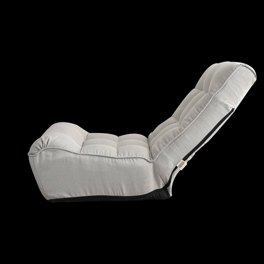 Left. Loheer - Loheer Adjustable Floor Chair Japanese Tatami Lazy Sofa Reclining Single Sofa with 4-Segment Backrest for Gaming Reading - Gray.