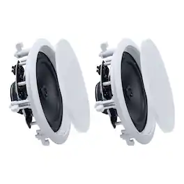 VEVOR - In Ceiling Speakers, 8", In-Ceiling & In-Wall Speaker System, Hi-Fi Sound, 150W Peak, 2-Way Flush Mount Speakers - White;Black