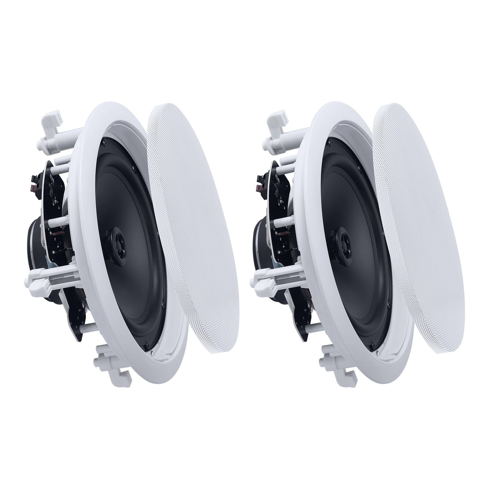 Front. VEVOR - In Ceiling Speakers, 8", In-Ceiling & In-Wall Speaker System, Hi-Fi Sound, 150W Peak, 2-Way Flush Mount Speakers - White;Black.