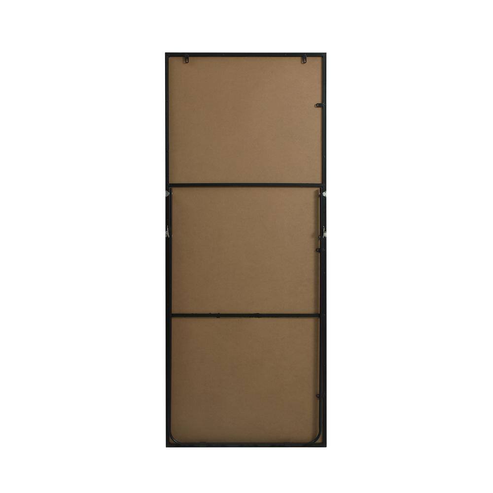 Angle. Elegant Decor - Metal Frame Rectangle Full Length Mirror 30x72 Inch in Black - Black.