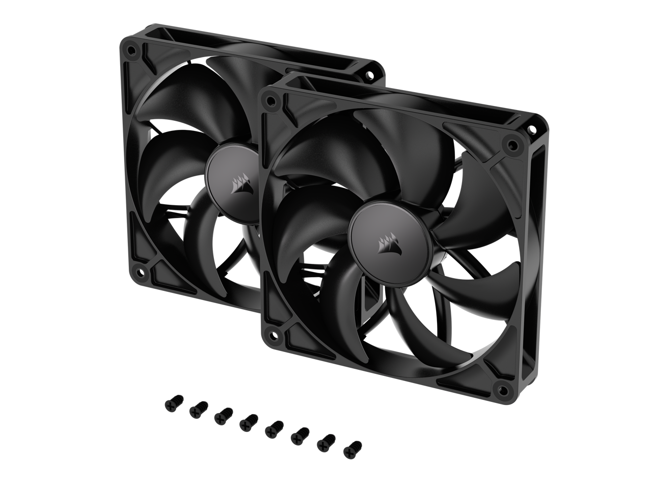 Alt View 1. CORSAIR - CORSAIR RS140 PWM 140mm Fans (Dual Pack) - AirGuide Cooling, Magnetic Bearing - Black.
