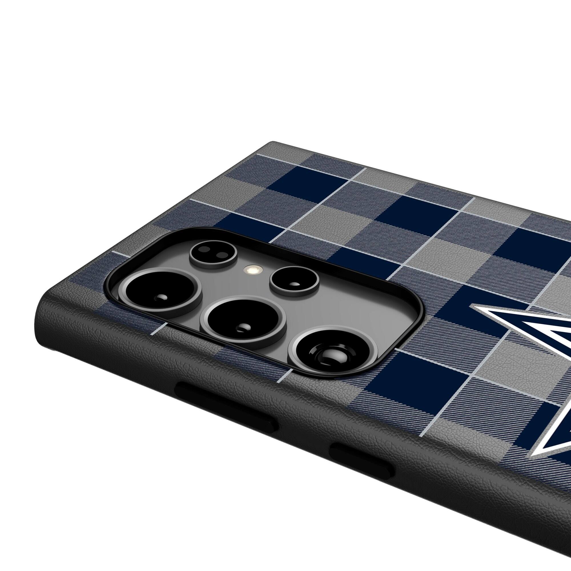 Alt View 3. Keyscaper - Dallas Cowboys Plaid Galaxy Magnetic Bump Case - S25 - Black.