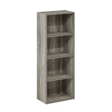 Front. Furinno - Luder 4-Tier Open Shelf Bookcase - French Oak.