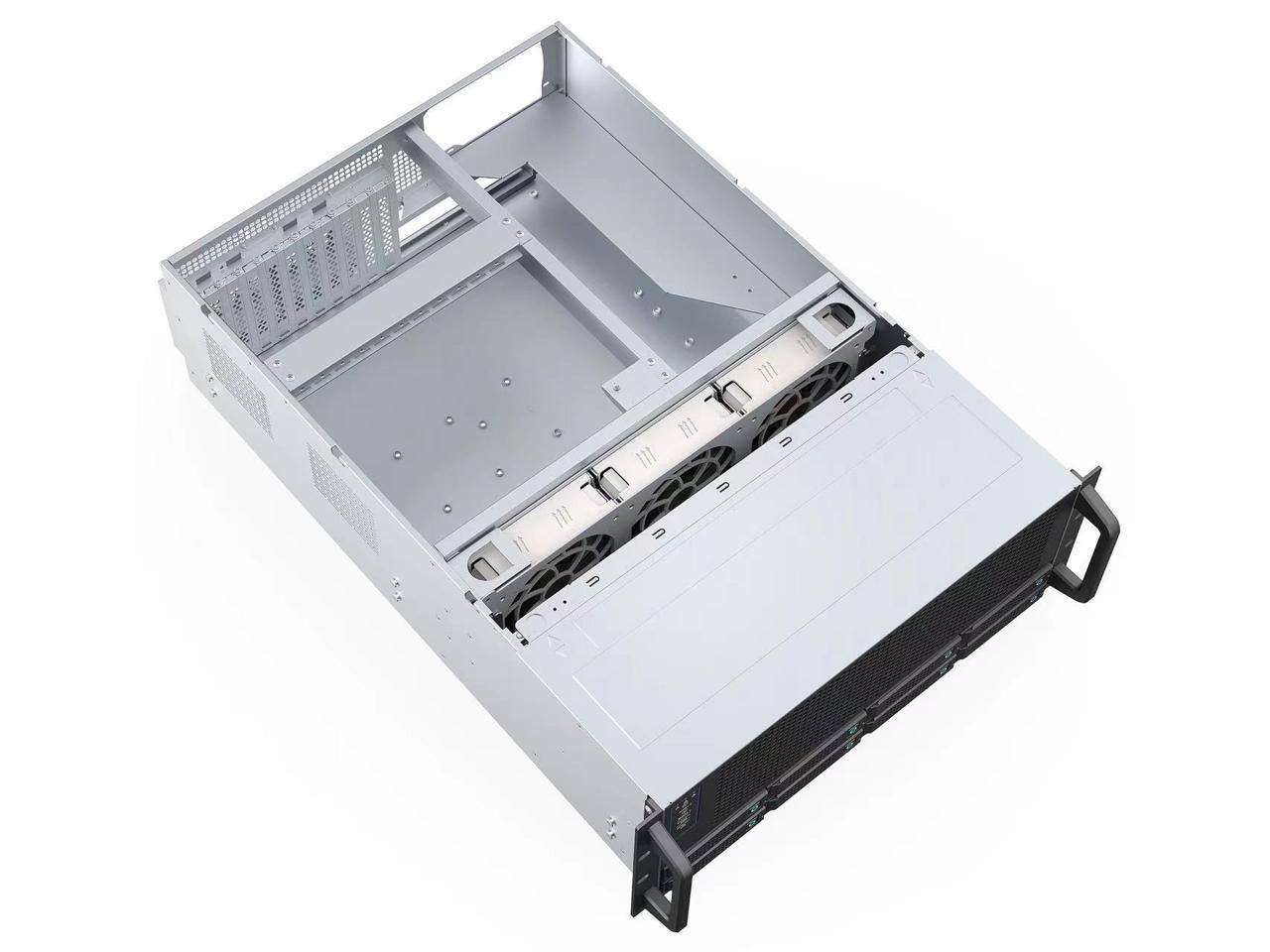 Alt View 7. Rosewill - Rosewill 4U Server Chassis | 4 GPUs | 8 Hot-Swap SATA/SAS | E-ATX | USB 3.2 Type-C | Rail Kit | AI Servers - Black.