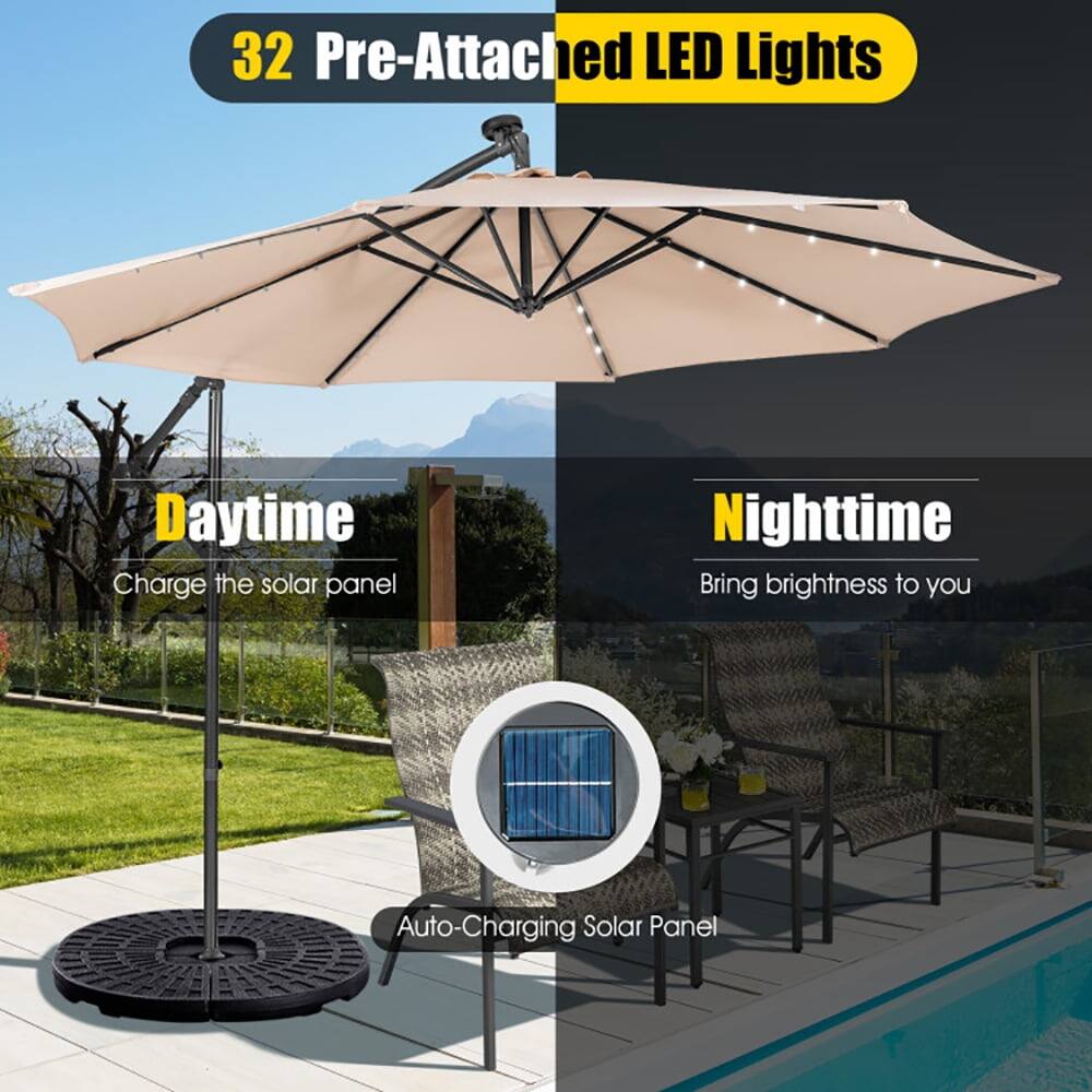 32 Pre-Attached LED Lights

Daytime: Charge the solar panel

Nighttime: Bring brightness to you

Auto-Charging Solar Panel