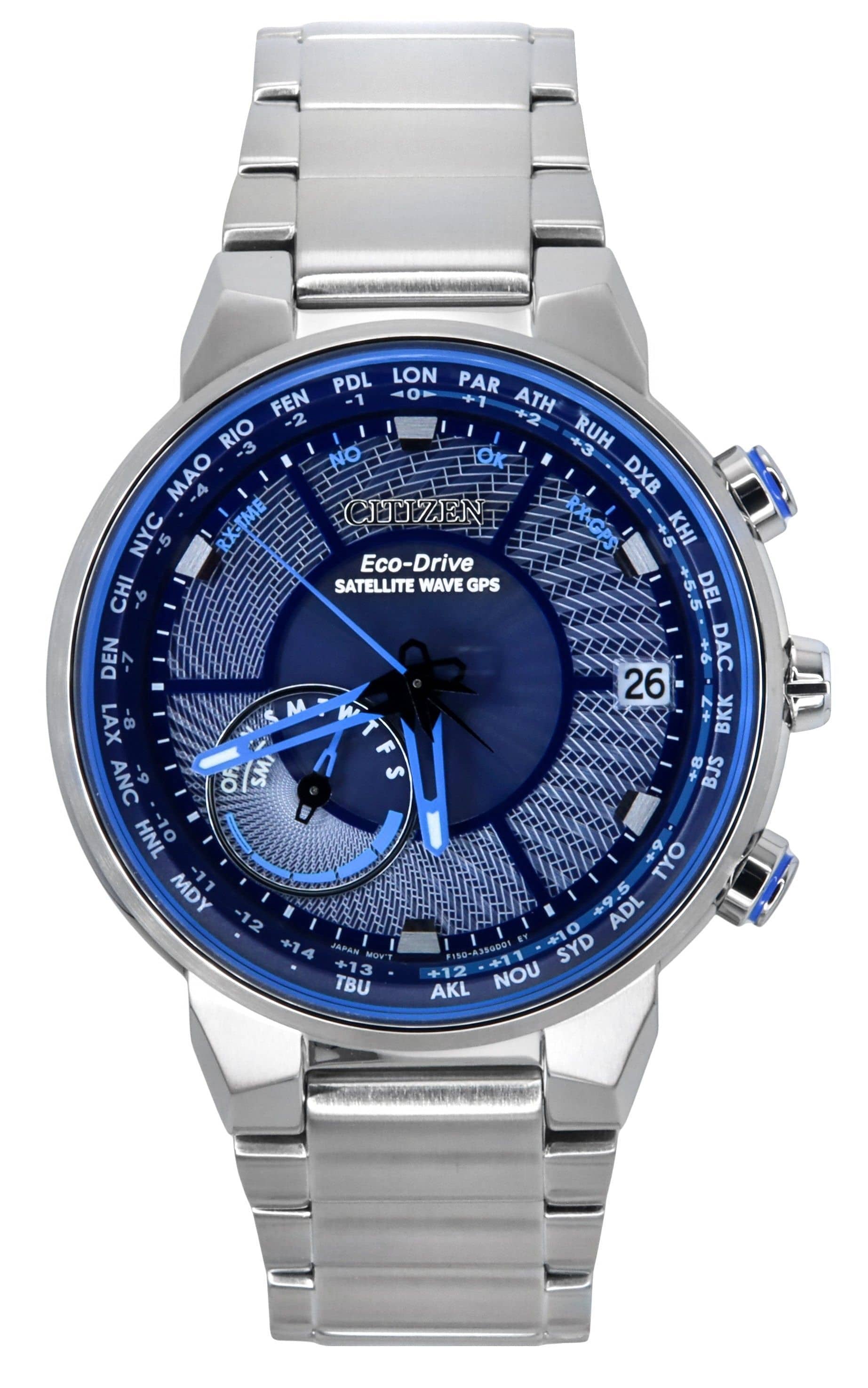 Citizen - Eco-Drive Perpetual Satellite GPS Stainless Steel Dial CC3030-53L 100M Men's Watch - Blue