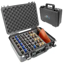 CASEMATIX - 48 Folding Knife Storage Case - Waterproof Knife Organizer for Pocket Knives, EDC Gear & Swiss Army Knives