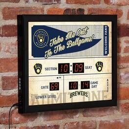 Evergreen Enterprises - 15" x 19" Bluetooth Scoreboard Wall Clock - Brown