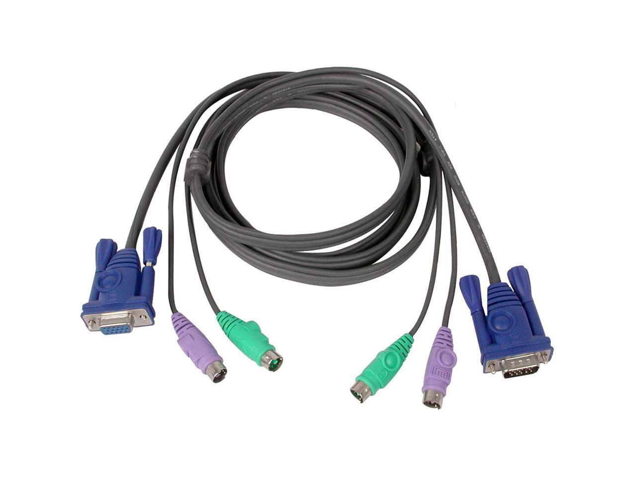 IOGEAR - 10 ft. All-In-One Micro-Lite Bonded KVM Cable, PS/2 G2L5003P