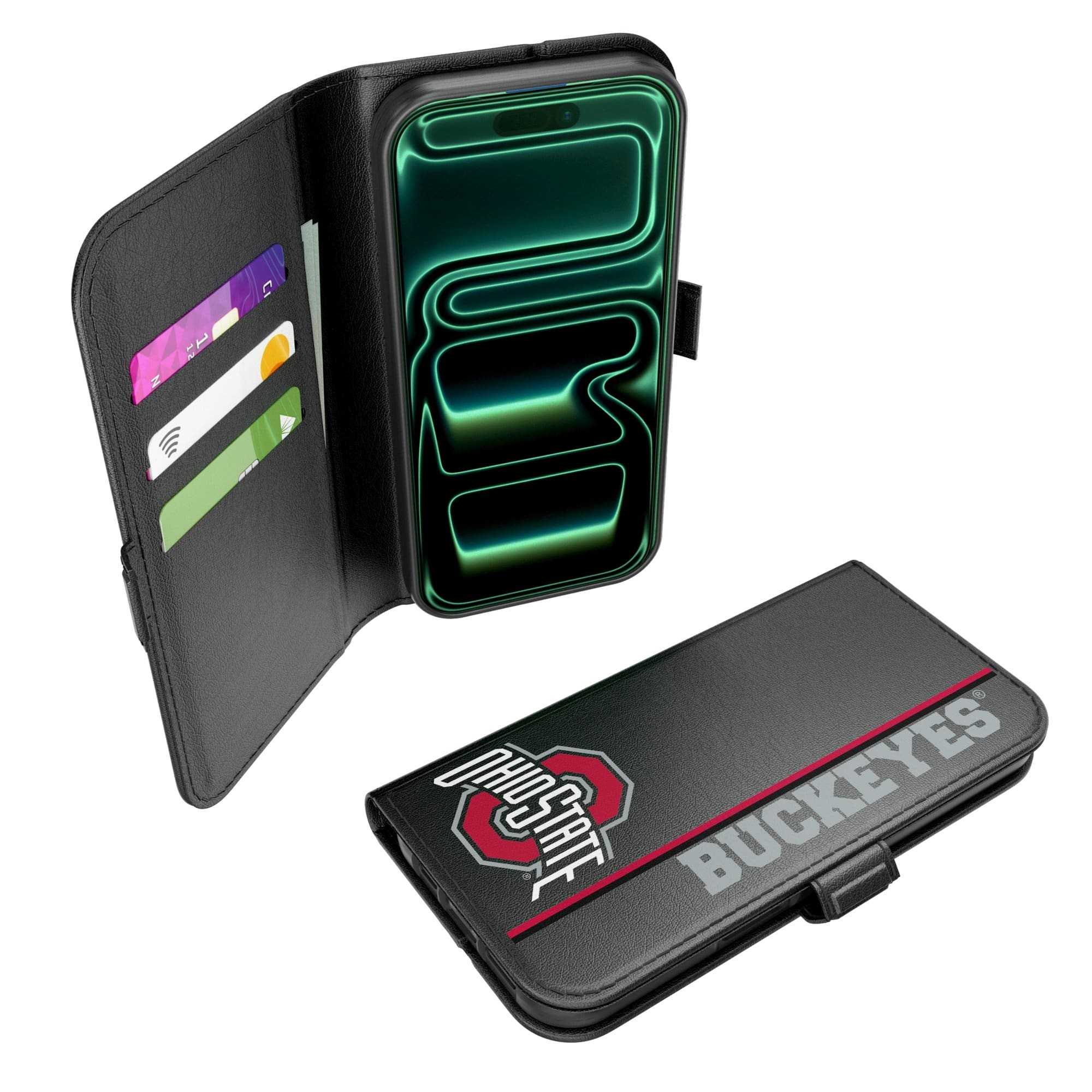 Keyscaper - NCAA - Ohio State Buckeyes iPhone Folio 2.0 Case - 17 Pro Max - Black price history on PriceWatchPro