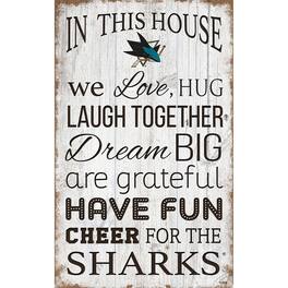 Fan Creations - San Jose Sharks 11'' x 19'' Team In This House Sign - Multicolor