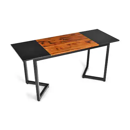 Front. Kadyn - 63-Inch Large Computer Desk with Splice Board for Home and Office-Black, Home Office Desks, Gaming Computer Desks - Brown.