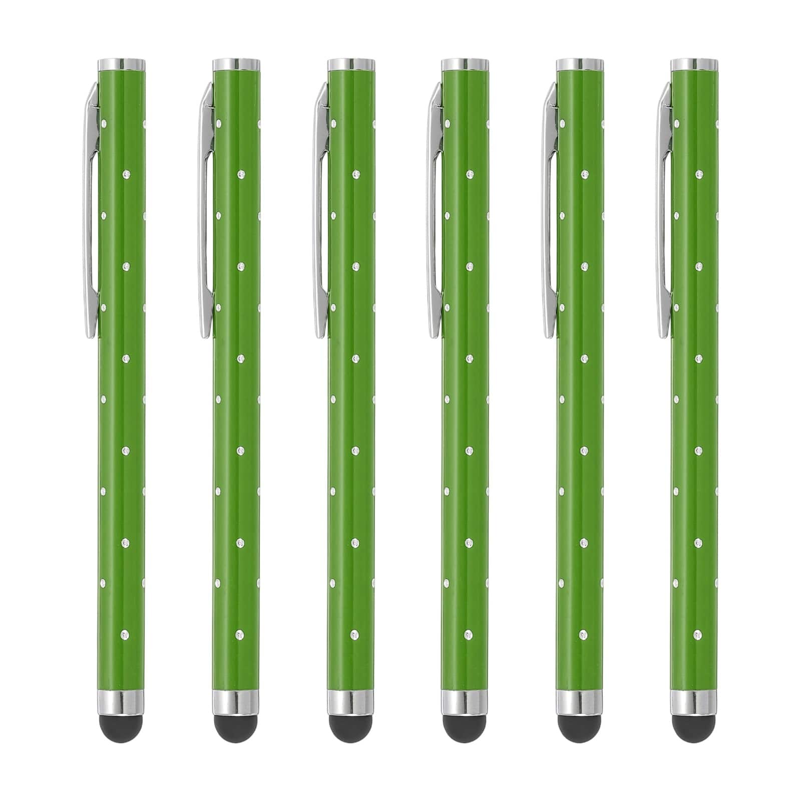 Unique Bargains - Stylus Pens for Touch Screens, 6pcs High Precision Universal Bling Metal Capacitive Pen for Touch Screen Devices Phone - Green