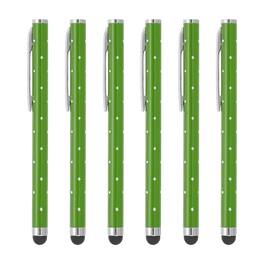 Unique Bargains - Stylus Pens for Touch Screens, 6pcs High Precision Universal Bling Metal Capacitive Pen for Touch Screen Devices Phone - Green