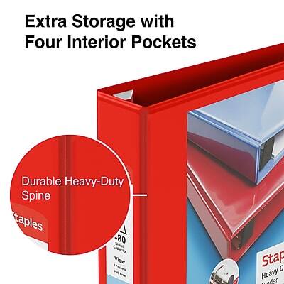 Extra Storage with Four Interior Pockets

Durable Heavy-Duty Spine

480 Capacity View Stapler

Heavy Duty Staples