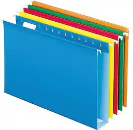 Pendaflex - Reinforced Recycled Hanging File Folder, 2" Expansion, 5-Tab Tab, Legal Size, 25/Box - Assorted Colors