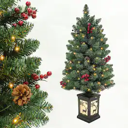 TECH SAFARI - Christmas Trees With Collapsible Artificial Sequin Pop Up Tree Tinsel Pencil For Home Holiday Fireplace Party - Default