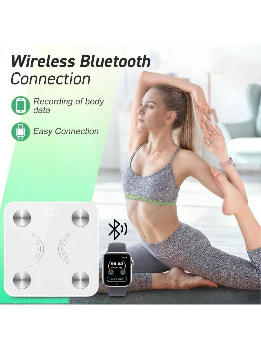 Wireless Bluetooth Connection  
Recording of body data  
Easy Connection  

Weight: 56.00  
21.1  
1 s  
A d dee acalc