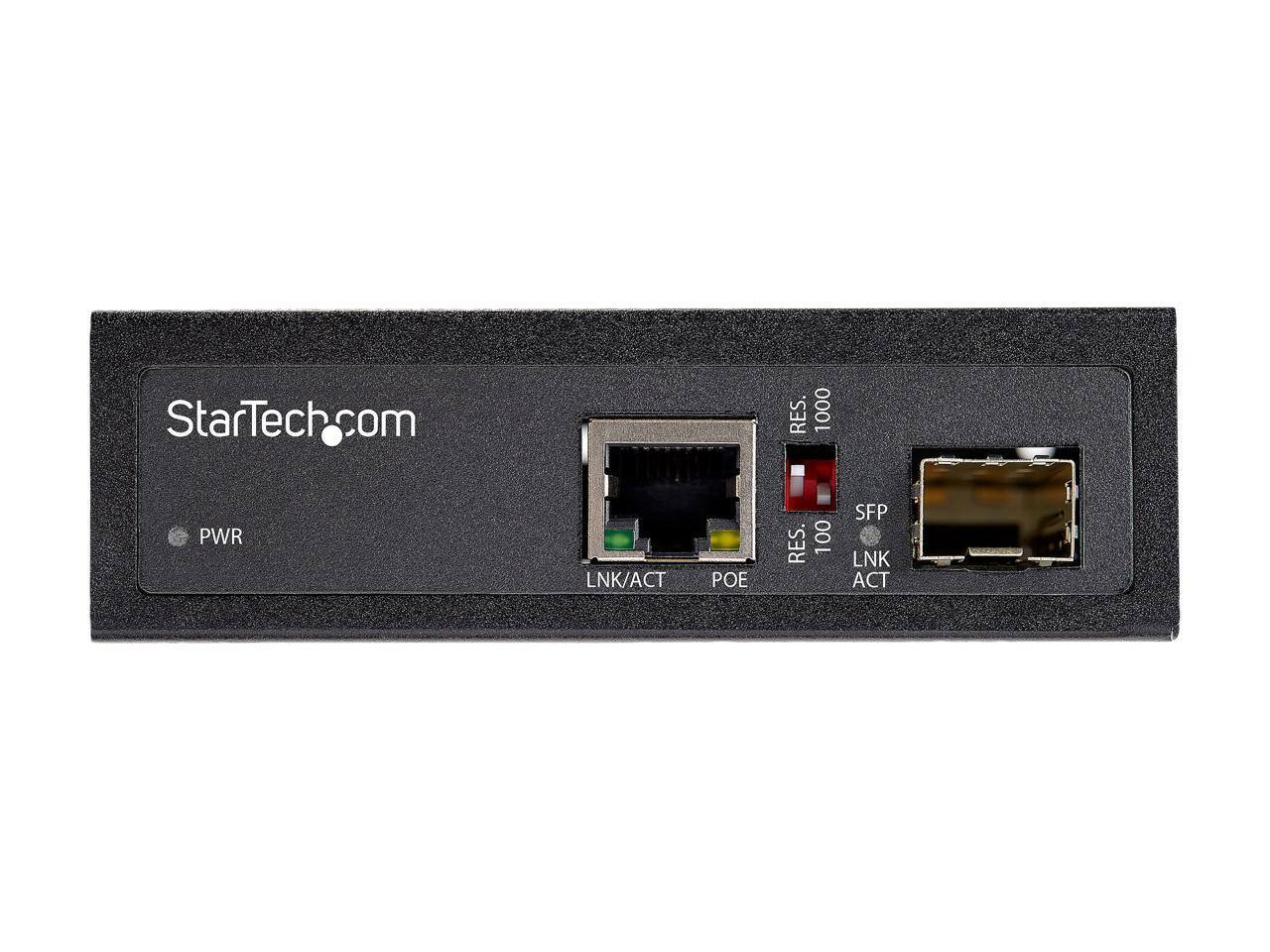 StarTech.com  
RES. 1000  
PWR  
LNK/ACT  
POE  
RES. 100  
SFP  
LNK  
ACT