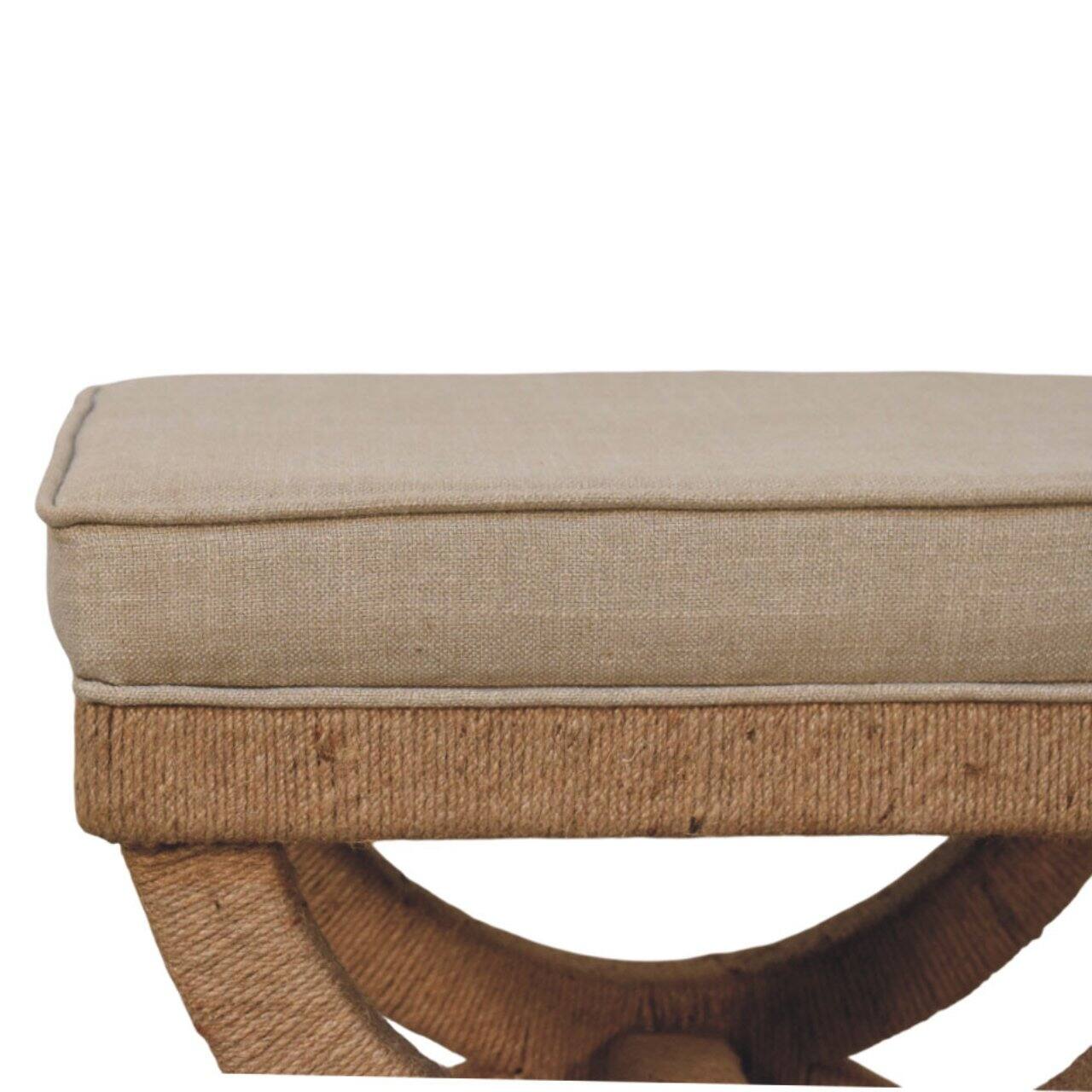 Back. Artisan Furniture - Artisan Furniture Solid Wood Rattan Arch Bench, Brown - Brown.